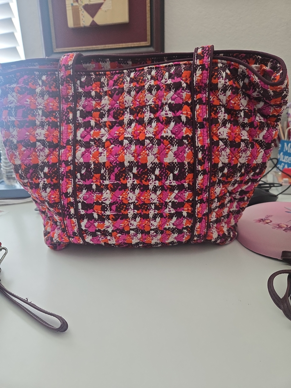 Vera Bradley Quilted Crossbody and Wristlet Set - Pink, Orange, Black - Picture 6 of 13
